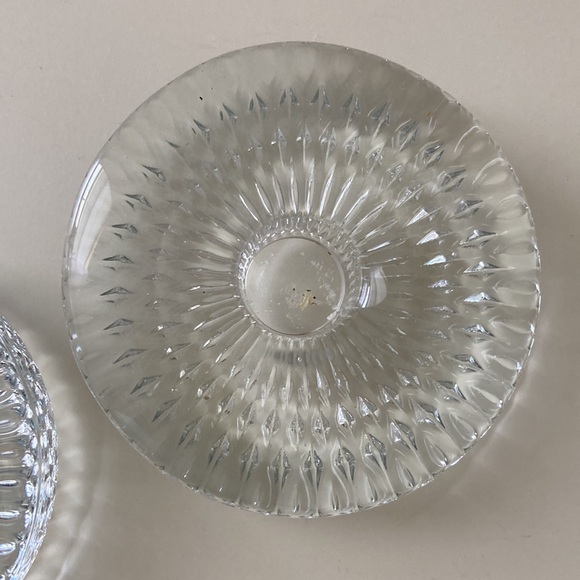 Vintage Glass Candlestick Holders solid glass starburst design heavyweight - Picture 11 of 11